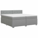 vidaXL Boxspring ágy matraccal Világosszürke 200 x 200 cm Szövet