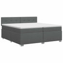 vidaXL Boxspring ágy matraccal Sötétszürke 200 x 200 cm Szövet