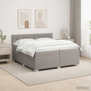 vidaXL Boxspring ágy matraccal Tópszínű 200 x 200 cm Szövet