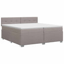 vidaXL Boxspring ágy matraccal Tópszínű 200 x 200 cm Szövet