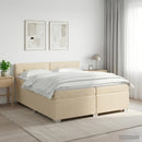 vidaXL Boxspring ágy matraccal Krémszínű 200 x 200 cm Szövet