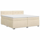 vidaXL Boxspring ágy matraccal Krémszínű 200 x 200 cm Szövet