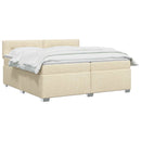 vidaXL Boxspring ágy matraccal Krémszínű 200 x 200 cm Szövet