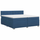 vidaXL Boxspring ágy matraccal fejtámlával Kék 200 x 200 cm Szövet