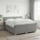 vidaXL Boxspring ágy matraccal Világosszürke 200 x 200 cm Szövet