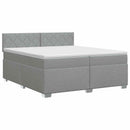 vidaXL Boxspring ágy matraccal Világosszürke 200 x 200 cm Szövet