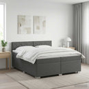 vidaXL Boxspring ágy matraccal Sötétszürke 200 x 200 cm Szövet