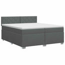 vidaXL Boxspring ágy matraccal Sötétszürke 200 x 200 cm Szövet