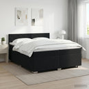 vidaXL Boxspring ágy matraccal fejtámlával Fekete 200 x 200 cm Szövet