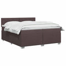 vidaXL Boxspring ágy matraccal Sötét Barna 200 x 200 cm Szövet