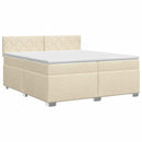 vidaXL Boxspring ágy matraccal Krémszínű 200 x 200 cm Szövet