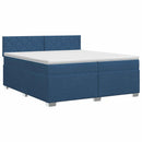 vidaXL Boxspring ágy matraccal fejtámlával Kék 200 x 200 cm Szövet