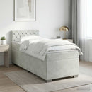 vidaXL Boxspring ágy matraccal Világosszürke 90 x 200 cm Bársony