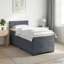 vidaXL Boxspring ágy matraccal Sötétszürke 90 x 200 cm Bársony