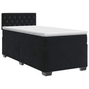 vidaXL Boxspring ágy matraccal fejtámlával Fekete 80 x 200 cm Bársony