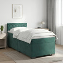 vidaXL Boxspring ágy matraccal Sötétzöld 80 x 200 cm Bársony