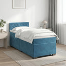 vidaXL Boxspring ágy matraccal Sötét kék 80 x 200 cm Bársony