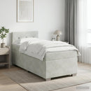 vidaXL Boxspring ágy matraccal Világosszürke 90 x 190 cm Bársony