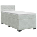 vidaXL Boxspring ágy matraccal Világosszürke 80 x 200 cm Bársony