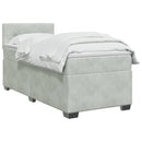 vidaXL Boxspring ágy matraccal Világosszürke 80 x 200 cm Bársony