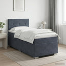 vidaXL Boxspring ágy matraccal Sötétszürke 100 x 200 cm Bársony