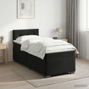 vidaXL Boxspring ágy matraccal fejtámlával Fekete 90 x 190 cm Bársony
