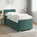 vidaXL Boxspring ágy matraccal Sötétzöld 100 x 200 cm Bársony