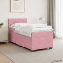 vidaXL Boxspring ágy matraccal Rózsaszín 100 x 200 cm Bársony