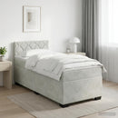 vidaXL Boxspring ágy matraccal Világosszürke 90 x 190 cm Bársony