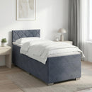 vidaXL Boxspring ágy matraccal Sötétszürke 100 x 200 cm Bársony