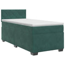 vidaXL Boxspring ágy matraccal Sötétzöld 80 x 200 cm Bársony