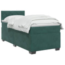 vidaXL Boxspring ágy matraccal Sötétzöld 80 x 200 cm Bársony
