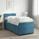 vidaXL Boxspring ágy matraccal Sötét kék 100 x 200 cm Bársony
