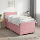 vidaXL Boxspring ágy matraccal Rózsaszín 100 x 200 cm Bársony