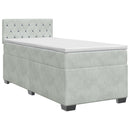 vidaXL Boxspring ágy matraccal Világosszürke 90 x 190 cm Bársony