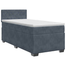 vidaXL Boxspring ágy matraccal Sötétszürke 90 x 190 cm Bársony