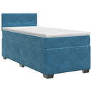 vidaXL Boxspring ágy matraccal Sötét kék 90 x 190 cm Bársony