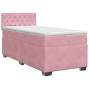 vidaXL Boxspring ágy matraccal Rózsaszín 90 x 200 cm Bársony