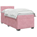 vidaXL Boxspring ágy matraccal Rózsaszín 90 x 200 cm Bársony
