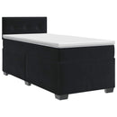 vidaXL Boxspring ágy matraccal fejtámlával Fekete 90 x 200 cm Bársony