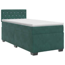vidaXL Boxspring ágy matraccal Sötétzöld 100 x 200 cm Bársony