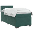 vidaXL Boxspring ágy matraccal Sötétzöld 100 x 200 cm Bársony