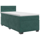 vidaXL Boxspring ágy matraccal Sötétzöld 100 x 200 cm Bársony