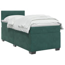 vidaXL Boxspring ágy matraccal Sötétzöld 100 x 200 cm Bársony