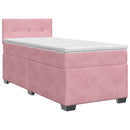 vidaXL Boxspring ágy matraccal Rózsaszín 100 x 200 cm Bársony