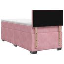 vidaXL Boxspring ágy matraccal Rózsaszín 100 x 200 cm Bársony