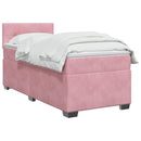 vidaXL Boxspring ágy matraccal Rózsaszín 100 x 200 cm Bársony