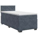 vidaXL Boxspring ágy matraccal Sötétszürke 100 x 200 cm Bársony