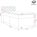 vidaXL Boxspring ágy matraccal Sötétszürke 100 x 200 cm Bársony