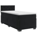 vidaXL Boxspring ágy matraccal fejtámlával Fekete 100 x 200 cm Bársony